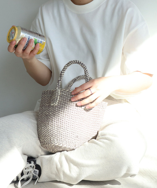 PAR ICI（パーリッシィ）の「オーガニックコットンサイザル ミニカゴBAG（トートバッグ・レディース・グレー/イエロー/グリーン・FREE）」の5枚目の写真