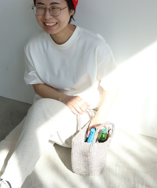 PAR ICI（パーリッシィ）の「オーガニックコットンサイザル ミニカゴBAG（トートバッグ・レディース・グレー/イエロー/グリーン・FREE）」の7枚目の写真