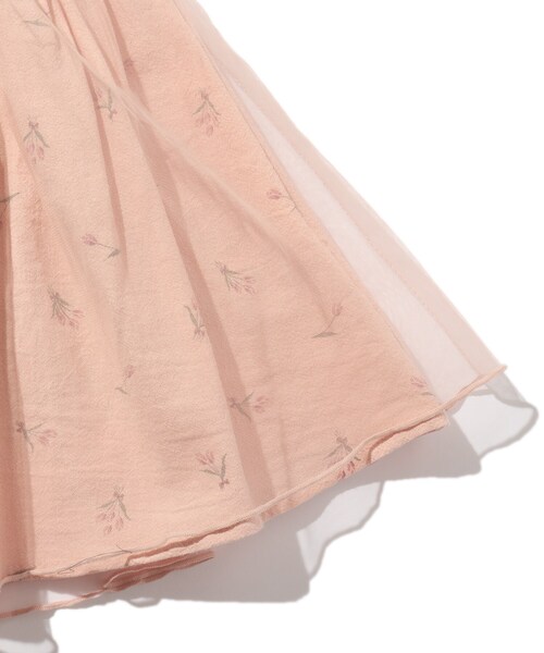 SHOO・LA・RUE（シューラルー）の「◆【90-130cm】チューリップ柄チュール重ねスカート（スカート・キッズ・アイボリー/ベビーピンク・13/12/10/11/09）」の4枚目の写真