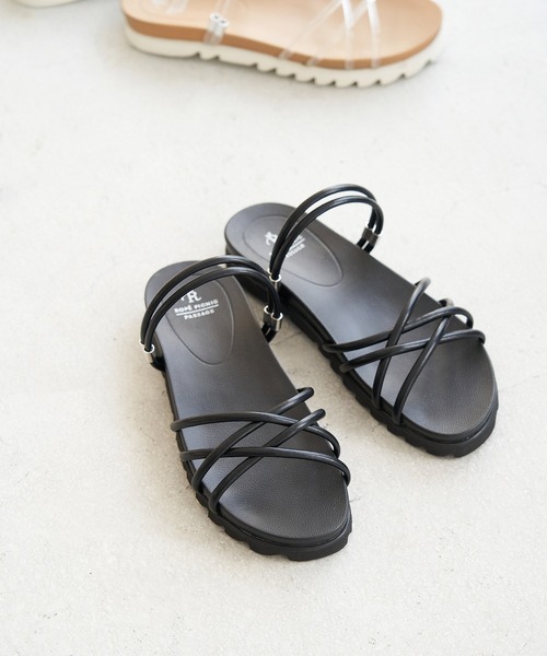 ROPE' PICNIC（ロペピクニック）の「クロスストリングスライド＆バックスリングサンダル（サンダル・レディース・ブラック/ブルー/ベージュ系その他/キナリ・M/L）」の3枚目の写真