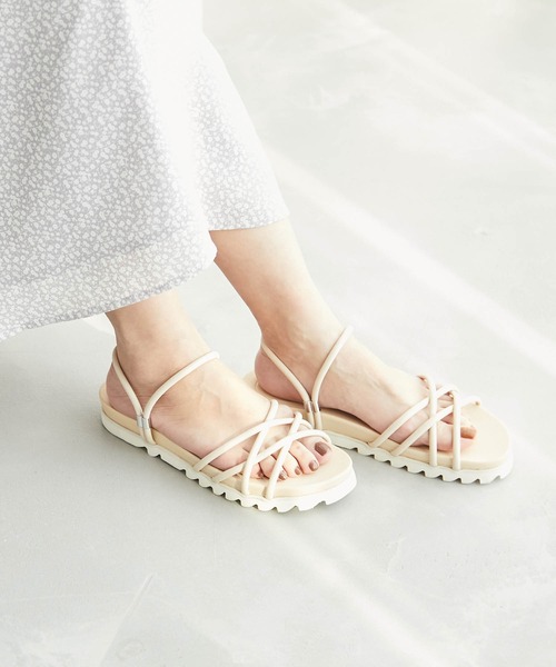 ROPE' PICNIC（ロペピクニック）の「クロスストリングスライド＆バックスリングサンダル（サンダル・レディース・ブラック/ブルー/ベージュ系その他/キナリ・M/L）」の16枚目の写真