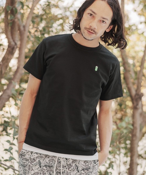 many more times(メニーモアタイムス)の「mt7756-クリームソーダ刺繍ワンポイントTシャツ(Tシャツ/カットソー・メンズ・ブラック/ホワイト/オレンジ・M/L/XL/S)」の11枚目の写真