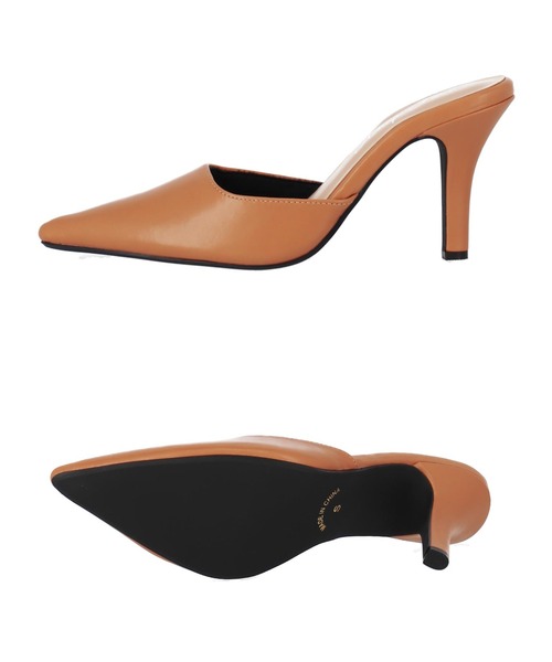 HERMES ポインテッドトゥ ステッチ ミュール パンプス HERMES ポインテッドトゥ ステッチ ミュール パンプス