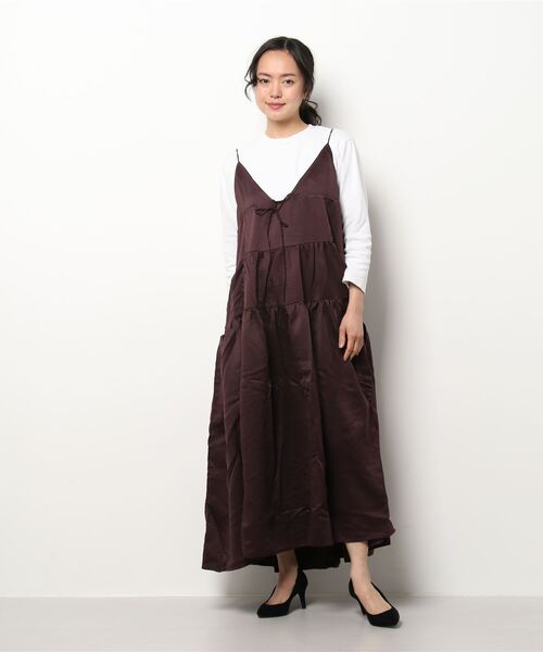 Dita(ディータ)の「ティアードサテンキャミソールワンピース(ワンピース・レディース・ネイビー/プラム・M/L)」の15枚目の写真