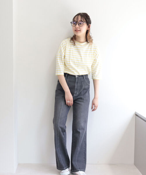 ORCIVAL（オーシバル）の「【ORCIVAL/オーシバル】ドロップショルダー バスクシャツ（Tシャツ/カットソー・レディース・イエロー系その他3/ベージュ系その他3/ホワイト系その他4/ブルー系その他3・FREE）」の8枚目の写真