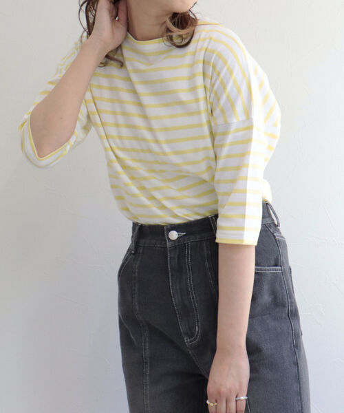 ORCIVAL（オーシバル）の「【ORCIVAL/オーシバル】ドロップショルダー バスクシャツ（Tシャツ/カットソー・レディース・イエロー系その他3/ベージュ系その他3/ホワイト系その他4/ブルー系その他3・FREE）」の11枚目の写真