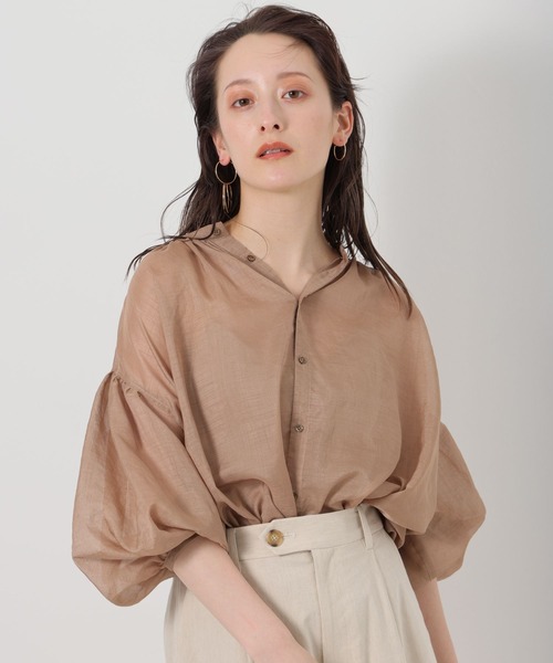 BABYLONE（バビロン）の「BABYLONE / シャイニーボイル2WAYブラウス（シャツ/ブラウス・レディース・ブラック/モカ/ライトベージュ・フリー）」の3枚目の写真