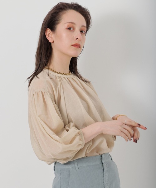 BABYLONE（バビロン）の「BABYLONE / シャイニーボイル2WAYブラウス（シャツ/ブラウス・レディース・ブラック/モカ/ライトベージュ・フリー）」の8枚目の写真