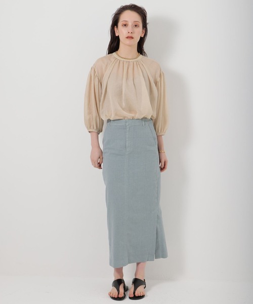 BABYLONE（バビロン）の「BABYLONE / シャイニーボイル2WAYブラウス（シャツ/ブラウス・レディース・ブラック/モカ/ライトベージュ・フリー）」の4枚目の写真