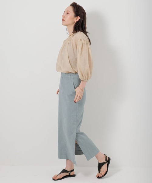 BABYLONE（バビロン）の「BABYLONE / シャイニーボイル2WAYブラウス（シャツ/ブラウス・レディース・ブラック/モカ/ライトベージュ・フリー）」の5枚目の写真