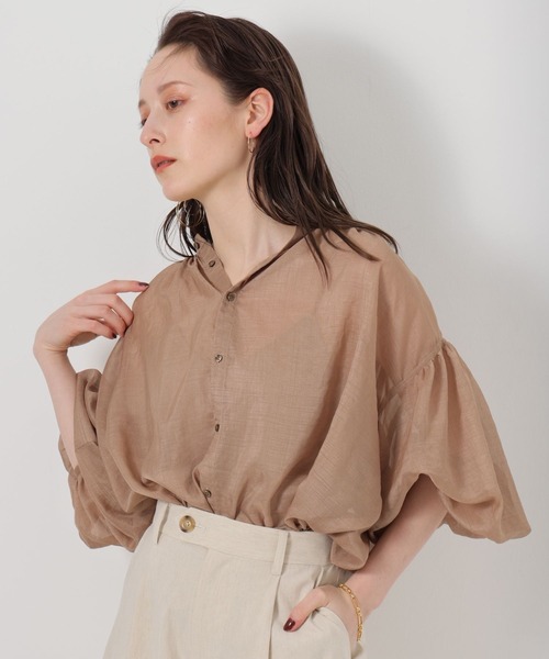 BABYLONE（バビロン）の「BABYLONE / シャイニーボイル2WAYブラウス（シャツ/ブラウス・レディース・ブラック/モカ/ライトベージュ・フリー）」の12枚目の写真