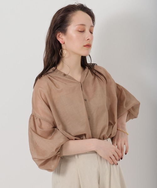 BABYLONE（バビロン）の「BABYLONE / シャイニーボイル2WAYブラウス（シャツ/ブラウス・レディース・ブラック/モカ/ライトベージュ・フリー）」の13枚目の写真