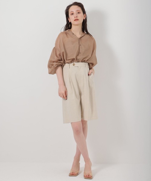 BABYLONE（バビロン）の「BABYLONE / シャイニーボイル2WAYブラウス（シャツ/ブラウス・レディース・ブラック/モカ/ライトベージュ・フリー）」の9枚目の写真