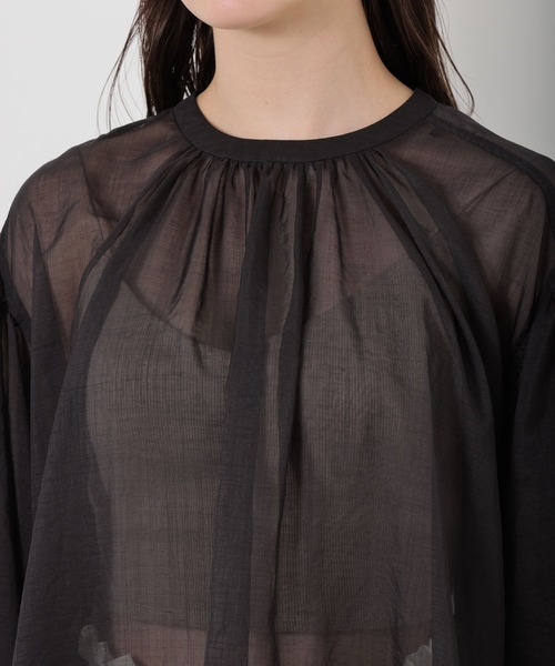 BABYLONE（バビロン）の「BABYLONE / シャイニーボイル2WAYブラウス（シャツ/ブラウス・レディース・ブラック/モカ/ライトベージュ・フリー）」の18枚目の写真