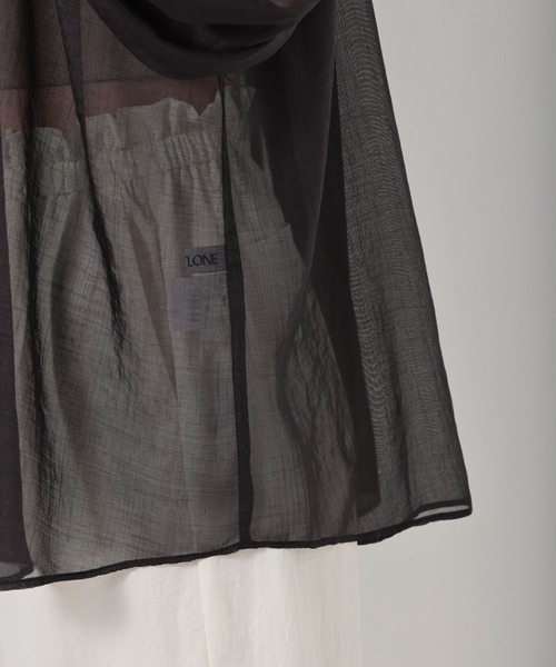 BABYLONE（バビロン）の「BABYLONE / シャイニーボイル2WAYブラウス（シャツ/ブラウス・レディース・ブラック/モカ/ライトベージュ・フリー）」の20枚目の写真