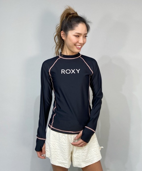 ROXY(ロキシー)の「ROXY/ロキシー フィットタイプ フロントロゴ長袖ラッシュガード RLY225055(ラッシュガード・レディース・ホワイト/ブラック・S/M/L)」の9枚目の写真