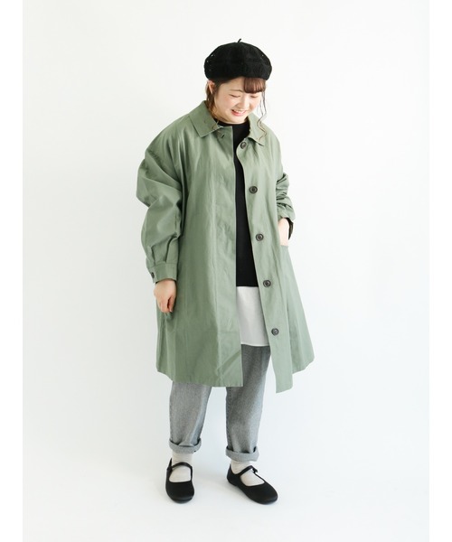 Samansa Mos2（サマンサ モスモス）の「ステンカラーコート（ステンカラーコート・レディース・カーキ/キナリ/ネイビー/ベージュ・ﾌﾘ-）」の3枚目の写真