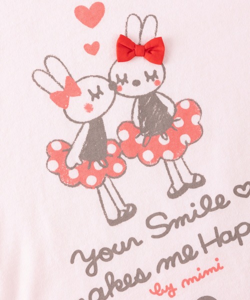 KP（ケーピー）の「【WEB限定】mimiちゃんとドット柄プリント半袖Tシャツ(100-160cm)（Tシャツ/カットソー・キッズ・オフホワイト/ピンク・140cm/110cm/160cm/100cm/150cm/120cm/130cm）」の4枚目の写真