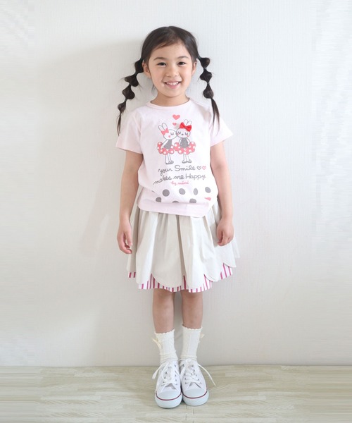 KP（ケーピー）の「【WEB限定】mimiちゃんとドット柄プリント半袖Tシャツ(100-160cm)（Tシャツ/カットソー・キッズ・オフホワイト/ピンク・140cm/110cm/160cm/100cm/150cm/120cm/130cm）」の7枚目の写真