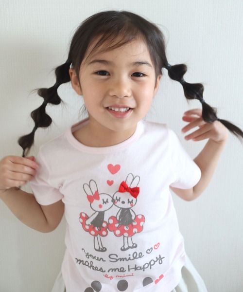 KP（ケーピー）の「【WEB限定】mimiちゃんとドット柄プリント半袖Tシャツ(100-160cm)（Tシャツ/カットソー・キッズ・オフホワイト/ピンク・140cm/110cm/160cm/100cm/150cm/120cm/130cm）」の9枚目の写真