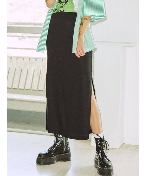 jouetie(ジュエティ)の「サイドギャザーストレートスカート(スカート・レディース・ブラック/グリーン/その他1・MEDIUM)」の2枚目の写真