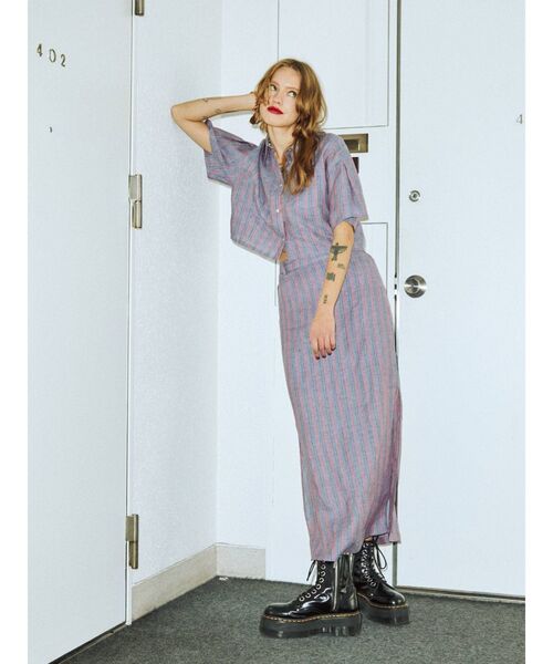 jouetie(ジュエティ)の「サイドギャザーストレートスカート(スカート・レディース・ブラック/グリーン/その他1・MEDIUM)」の5枚目の写真