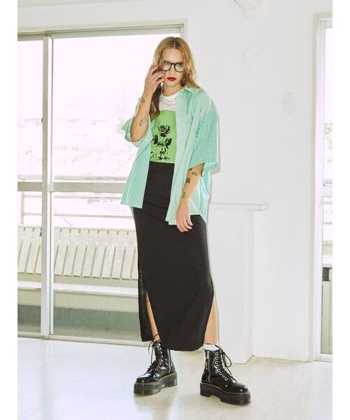 jouetie(ジュエティ)の「サイドギャザーストレートスカート(スカート・レディース・ブラック/グリーン/その他1・MEDIUM)」の8枚目の写真