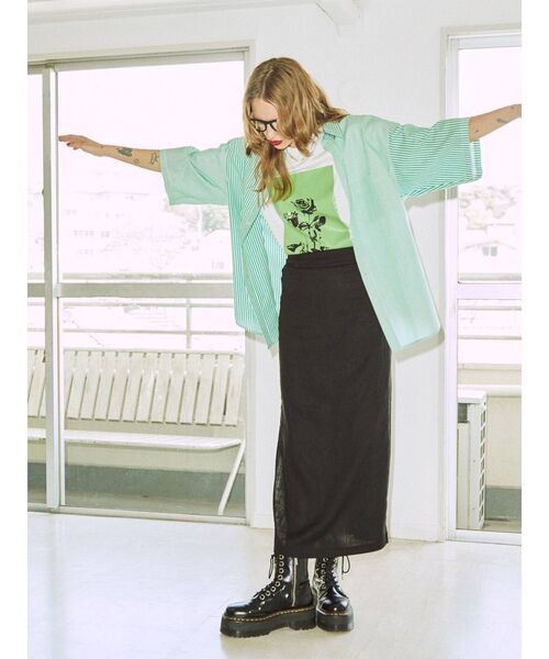 jouetie(ジュエティ)の「サイドギャザーストレートスカート(スカート・レディース・ブラック/グリーン/その他1・MEDIUM)」の9枚目の写真