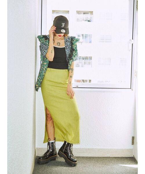 jouetie(ジュエティ)の「サイドギャザーストレートスカート(スカート・レディース・ブラック/グリーン/その他1・MEDIUM)」の13枚目の写真