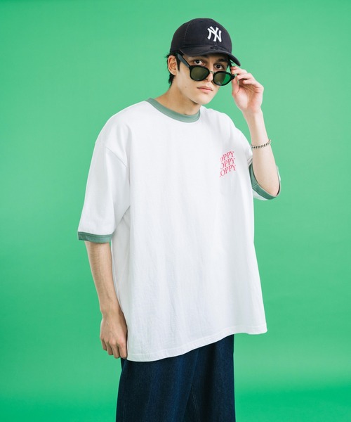 Ressaca（レサーカ）の「オーバーサイズ バックプリントロゴリンガー半袖Tシャツ ビッグシルエット（Tシャツ/カットソー・メンズ・グレー/バーガンディー/ブラック/グリーン/ネイビー・M/L）」の15枚目の写真