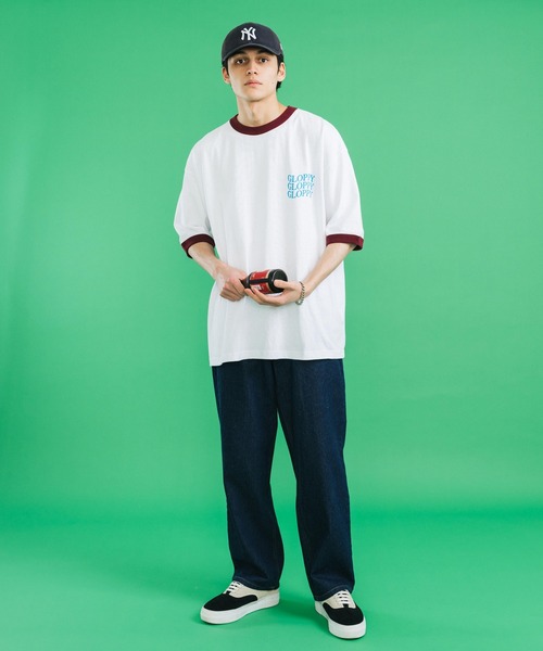 Ressaca（レサーカ）の「オーバーサイズ バックプリントロゴリンガー半袖Tシャツ ビッグシルエット（Tシャツ/カットソー・メンズ・グレー/バーガンディー/ブラック/グリーン/ネイビー・M/L）」の11枚目の写真