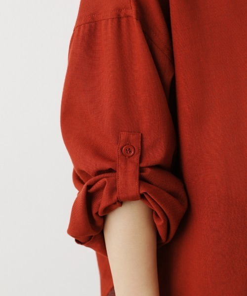 RODEO CROWNS WIDE BOWL(ロデオクラウンズワイドボウル)の「Natuly Linen オーバーシャツ(シャツ/ブラウス・レディース・ピンク/ダークオレンジ/カーキ/ライトベージュ・FREE)」の7枚目の写真
