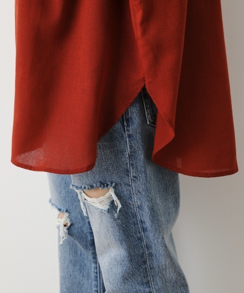RODEO CROWNS WIDE BOWL(ロデオクラウンズワイドボウル)の「Natuly Linen オーバーシャツ(シャツ/ブラウス・レディース・ピンク/ダークオレンジ/カーキ/ライトベージュ・FREE)」の20枚目の写真