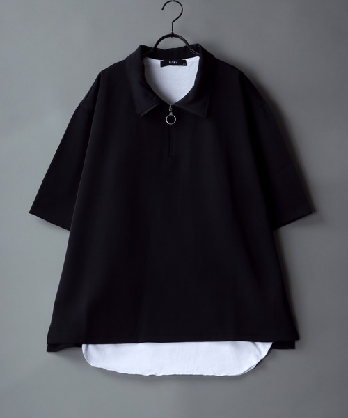 SITRY（シトリー）の「wide silhouette stand collar half zip shirt