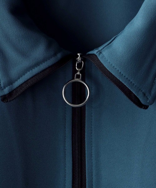 SITRY(シトリー)の「wide silhouette stand collar half zip shirt & layered tank top/ワイドシルエット スタンドカラー ハーフジップ シャツ&レイヤードタンクトップ(シャツ/ブラウス・メンズ・ブラック/ネイビー/ブルーグリーン・M/L)」の8枚目の写真