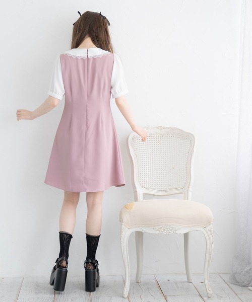 DearMyLoveRose（ディアマイラブローズ）の「ウエストビットラペルワンピース（ワンピース・レディース・ブラック/ブルーグレー/ピンク・MEDIUM/LARGE/XX-LARGE/X-LARGE）」の21枚目の写真