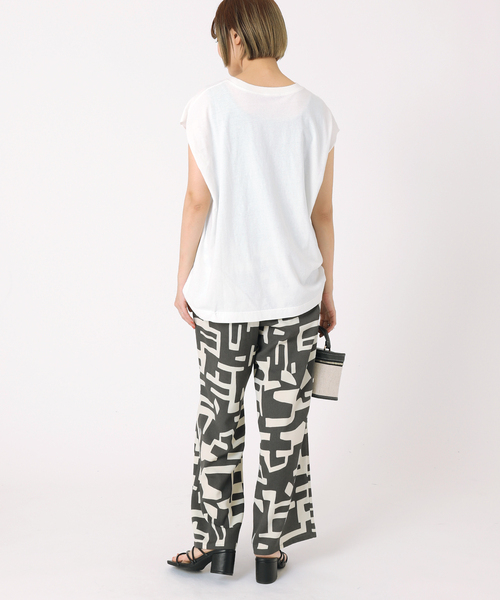 B.C STOCK（ベーセーストック）の「artモチーフプリントパンツ（スラックス・レディース・グレー/ブラウン・FREE）」の6枚目の写真