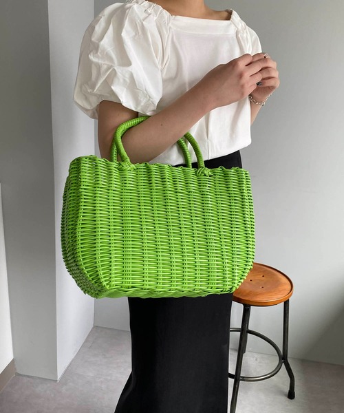 CAPRICIEUX LE'MAGE（カプリシューレマージュ）の「チューブカゴバッグ（ハンドバッグ・レディース・ホワイト/グリーン/オレンジ・FREE）」の10枚目の写真