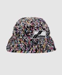 BLACK LOGO PATCHED HAND CROCHET HAT