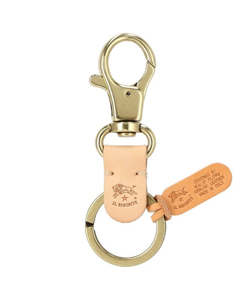 IL BISONTE(イルビゾンテ)の「IL BISONTE イル ビゾンテ キーリング(キーケース/キーアクセサリー・レディース・ブラック/キャメル/ナチュラル/ダークブルー/グリーン/オレンジ/レッド/グレー/ダークブラウン/ブラウン・FREE)」の1枚目の写真
