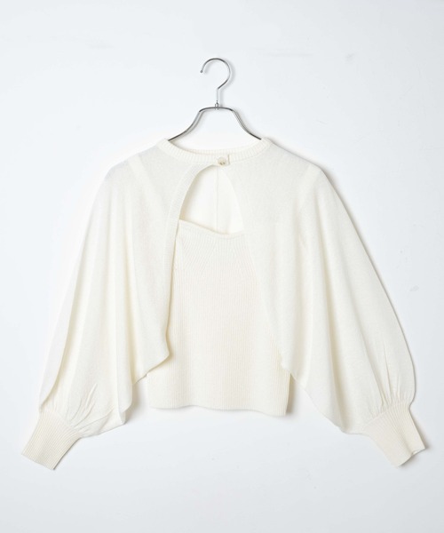 WEGO（ウィゴー）の「WEGO/【2点セット】ボレロセットニットキャミ（ニット/セーター・レディース・ブラック/アイボリー・FREE）」の13枚目の写真