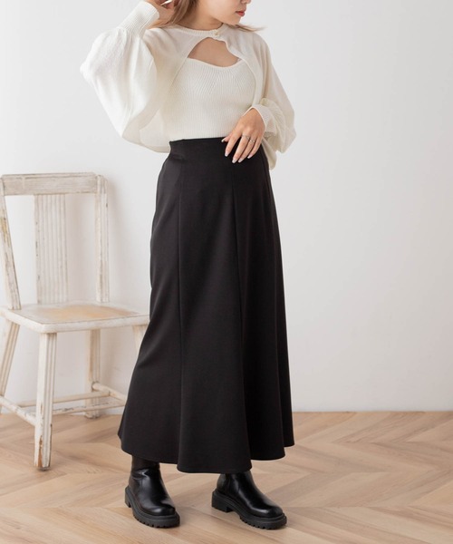 WEGO（ウィゴー）の「WEGO/【2点セット】ボレロセットニットキャミ（ニット/セーター・レディース・ブラック/アイボリー・FREE）」の3枚目の写真