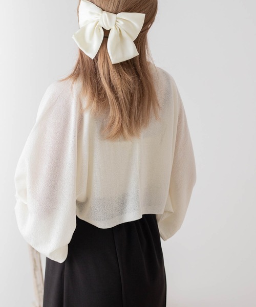 WEGO（ウィゴー）の「WEGO/【2点セット】ボレロセットニットキャミ（ニット/セーター・レディース・ブラック/アイボリー・FREE）」の5枚目の写真