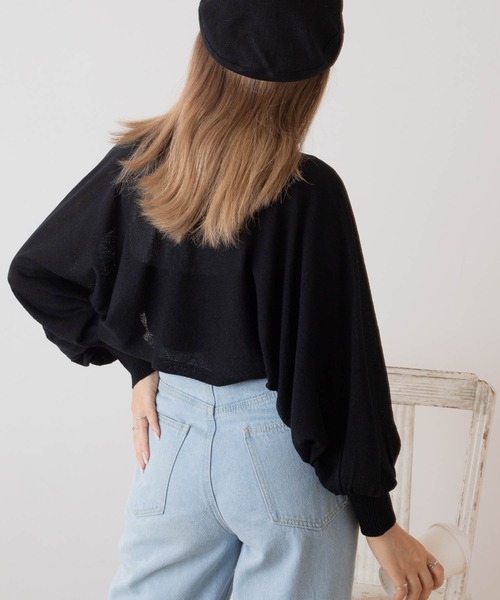 WEGO（ウィゴー）の「WEGO/【2点セット】ボレロセットニットキャミ（ニット/セーター・レディース・ブラック/アイボリー・FREE）」の8枚目の写真