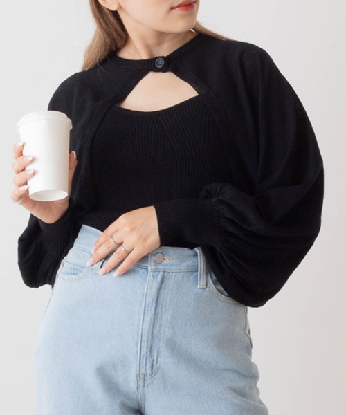 WEGO（ウィゴー）の「WEGO/【2点セット】ボレロセットニットキャミ（ニット/セーター・レディース・ブラック/アイボリー・FREE）」の21枚目の写真