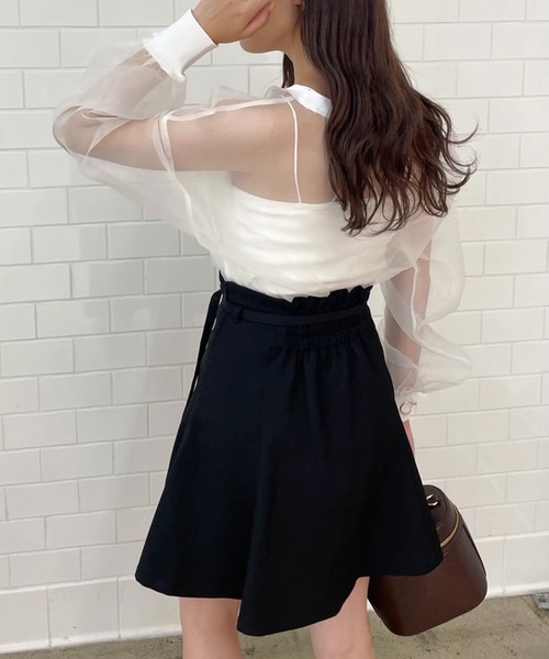 one after another NICE CLAUP(ワンアフターアナザーナイスクラップ)の「インナーセットオーガンジートップス(Tシャツ/カットソー・レディース・モカ/オフホワイト/ベージュ・FREE)」の15枚目の写真
