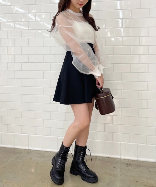 one after another NICE CLAUP(ワンアフターアナザーナイスクラップ)の「インナーセットオーガンジートップス(Tシャツ/カットソー・レディース・モカ/オフホワイト/ベージュ・FREE)」の13枚目の写真