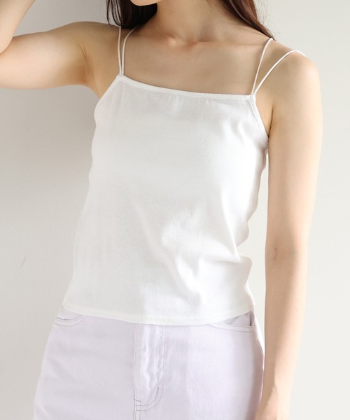 one after another NICE CLAUP(ワンアフターアナザーナイスクラップ)の「インナーセットオーガンジートップス(Tシャツ/カットソー・レディース・モカ/オフホワイト/ベージュ・FREE)」の9枚目の写真