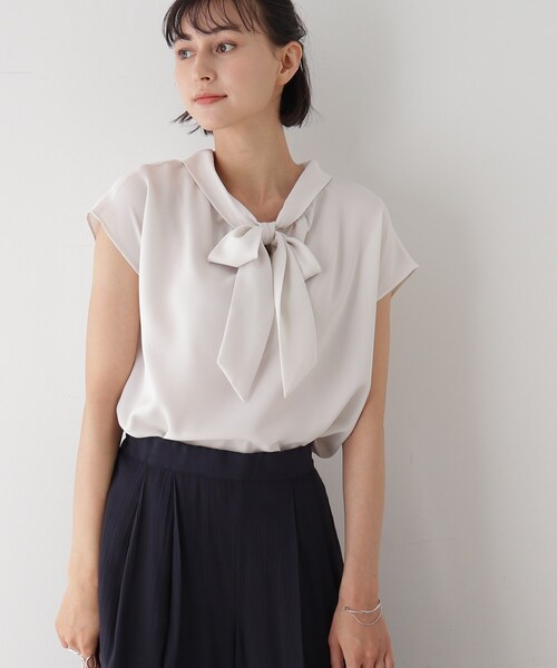 DRESKIP（ドレスキップ）の「◆前後2WAYリボンブラウス（シャツ/ブラウス・レディース・ライトブルー/アイボリー/ホワイト系3/ブラック系・02/03）」の22枚目の写真