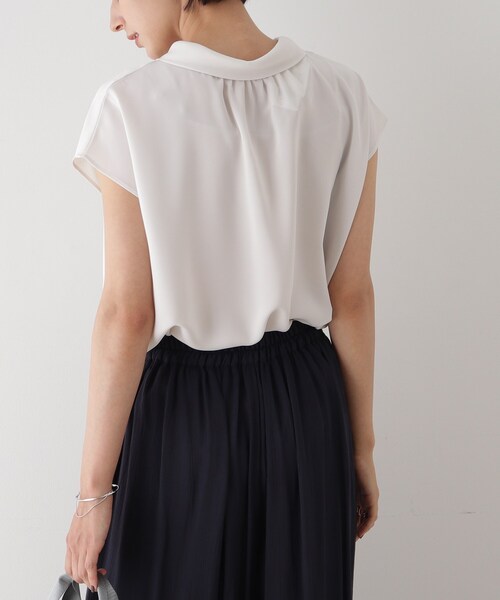DRESKIP（ドレスキップ）の「◆前後2WAYリボンブラウス（シャツ/ブラウス・レディース・ライトブルー/アイボリー/ホワイト系3/ブラック系・02/03）」の10枚目の写真